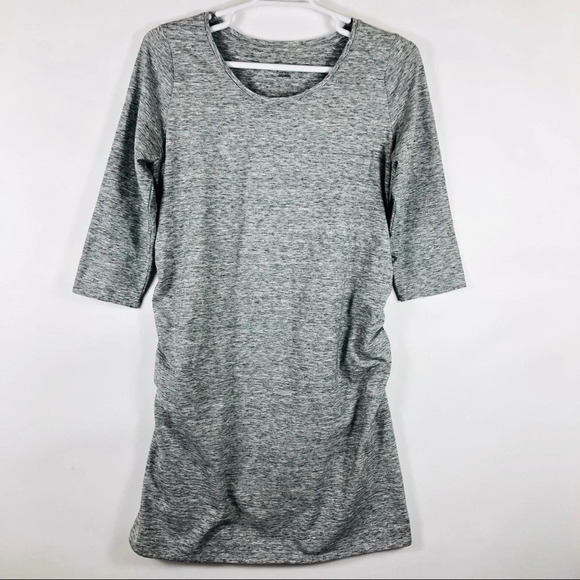 Liz Lange Maternity Space Dye Bodycon Dress Ruched - Picture 1 of 6